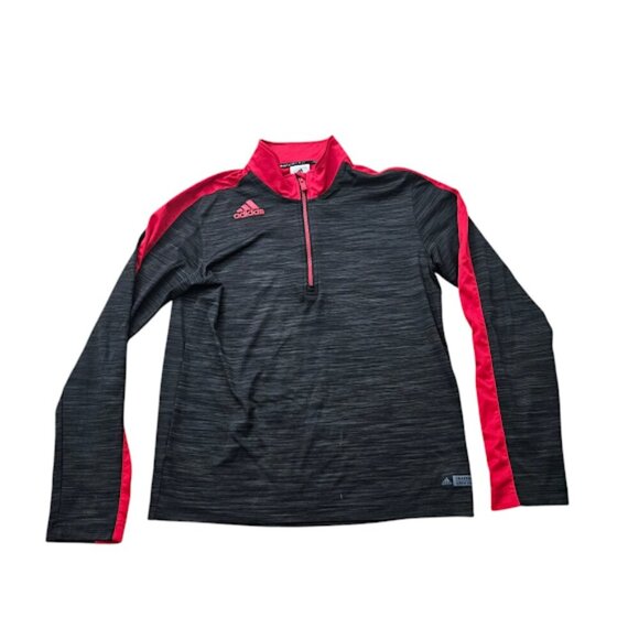 Adidas Men Medium Crazyghost Basketball Gray Red 1/4 Zip Pullover Shirt - Picture 1 of 7